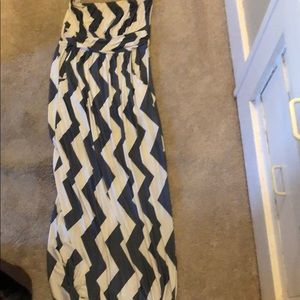 Strapless chevron dress